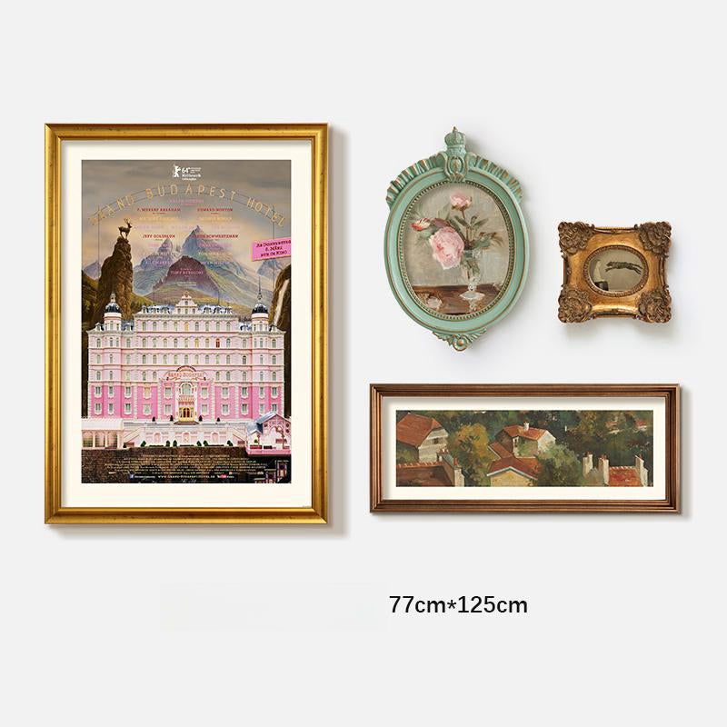 Set of 4 French Vintage Wall Art Decor – European-Inspired Canvas with Resin Frame | Elegant Home Décor