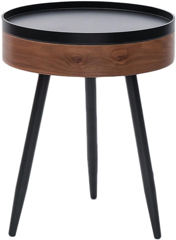 Modern Barrel-Style Bedside Table & Coffee Table with Ample Storage Space-1