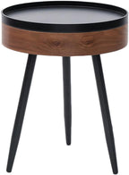 Modern Barrel-Style Bedside Table & Coffee Table with Ample Storage Space-1
