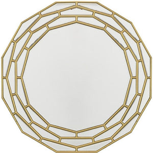 35" Gold Round Framed Accent Mirror