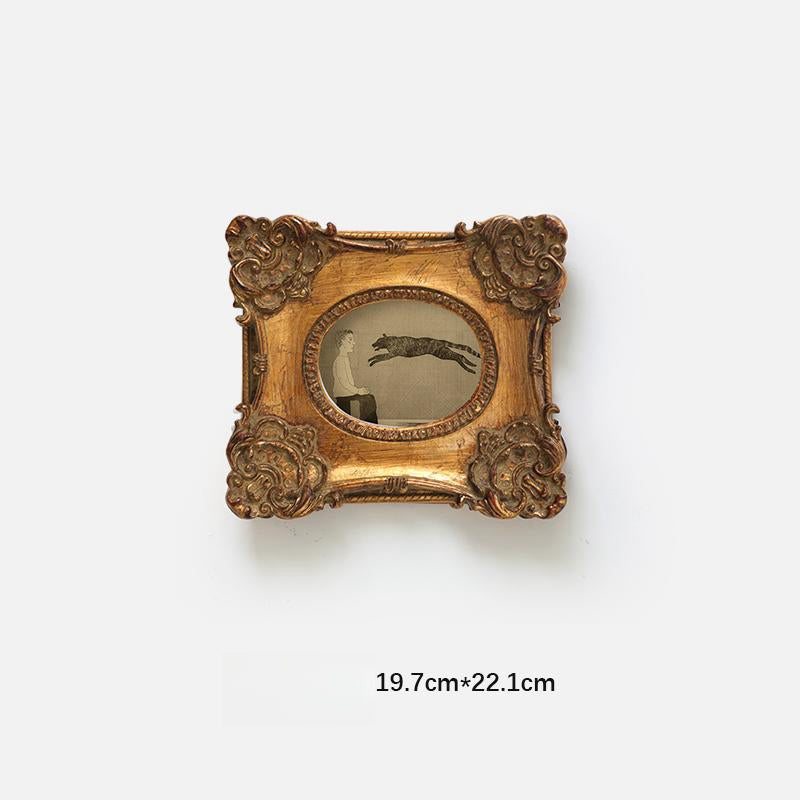 Set of 4 French Vintage Wall Art Decor – European-Inspired Canvas with Resin Frame | Elegant Home Décor