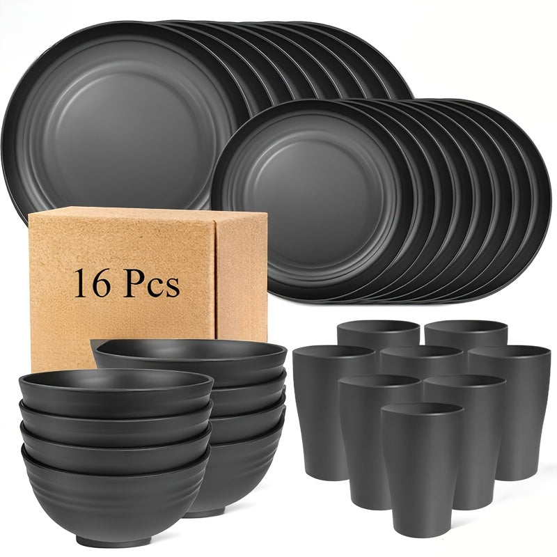 Shatterproof Tableware Set for Camping & Home (16pcs)-1