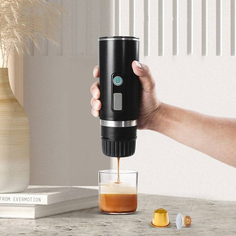 Black Portable Espresso Coffee Machine – Compact Capsule System, Barista-Quality Coffee Anywhere