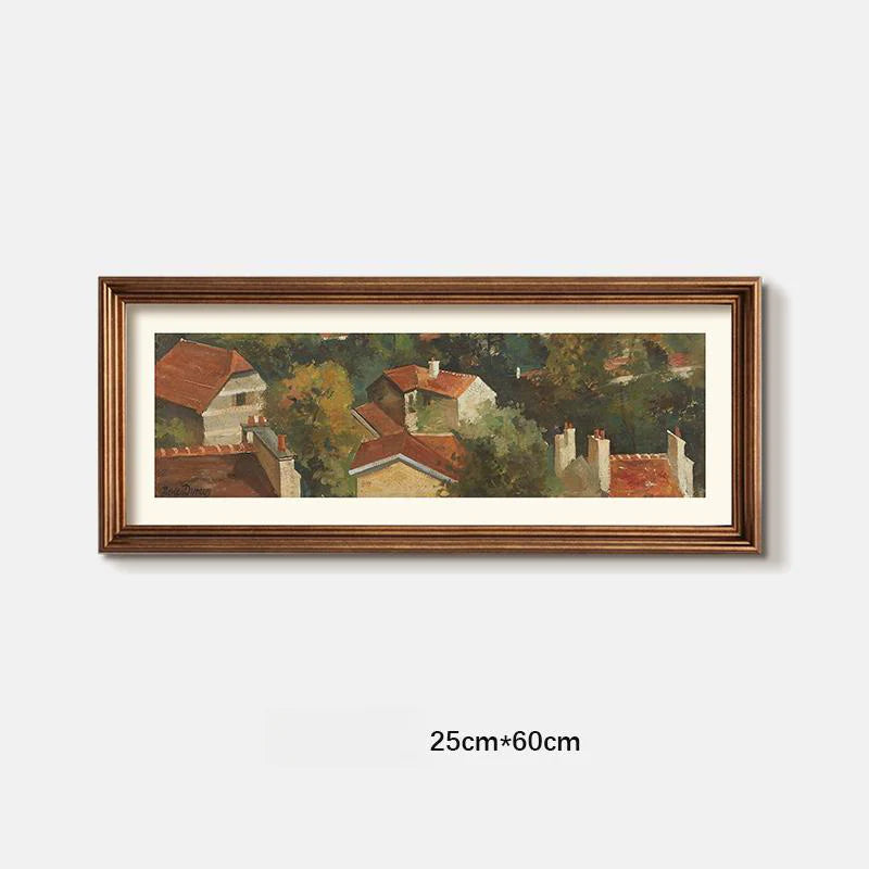 Set of 4 French Vintage Wall Art Decor – European-Inspired Canvas with Resin Frame | Elegant Home Décor