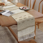 Handmade Cotton Chevron Table Runner – Bohemian Elegance for Your Table