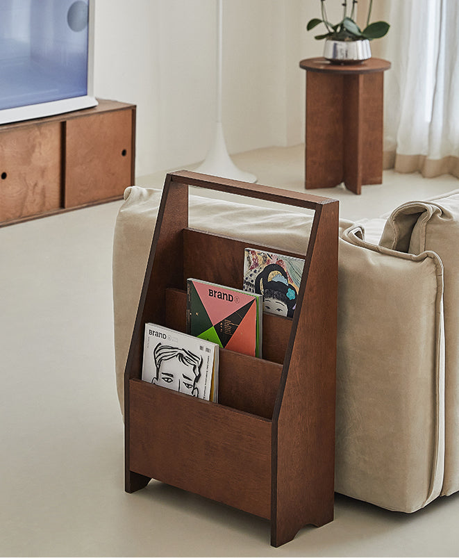 Vintage Wooden Magazine Rack & Bookshelf – Classic Retro Storage | Elegant Home Organizer
