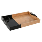 Modern Black & Natural Bamboo Snack Tray – Stylish Home Serving Tray by ESPRIT (42 x 27 x 4.5 cm)