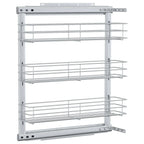 3-Tier Pull-Out Silver Wire Kitchen Basket with Sliding Runners