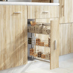 3-Tier Pull-Out Silver Wire Kitchen Basket with Sliding Runners