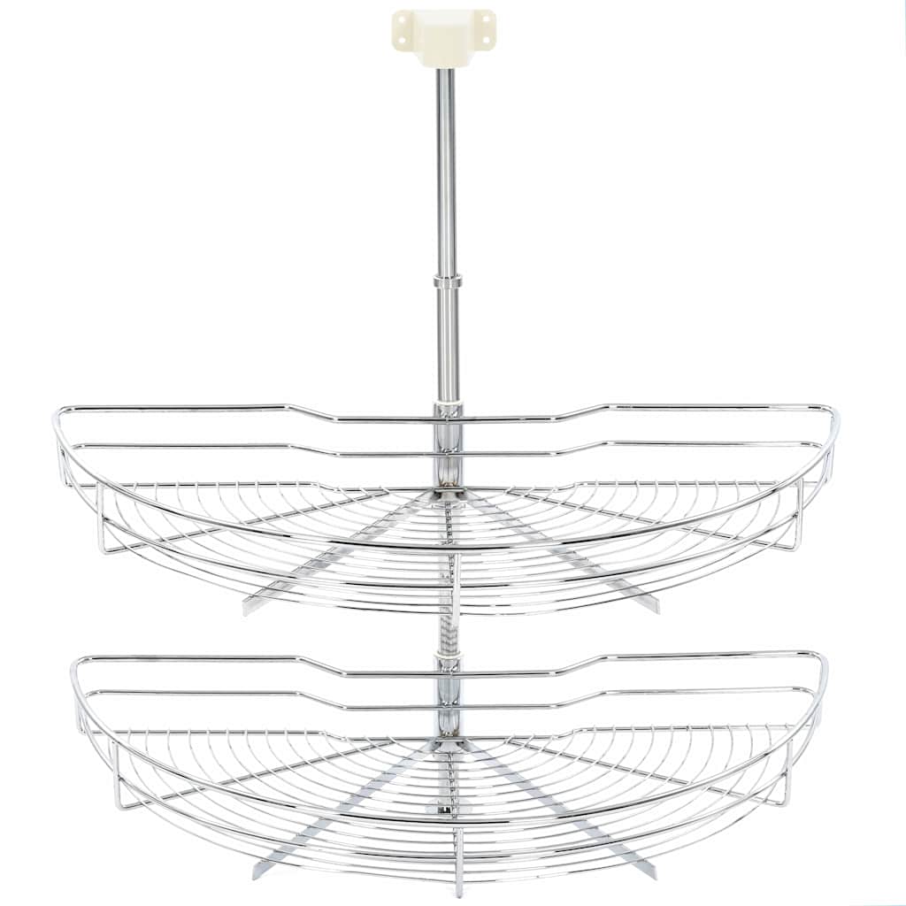 NNEVL 2-Tier Kitchen Wire Basket Silver 180 Degree 75x38x80 cm-4
