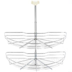 NNEVL 2-Tier Kitchen Wire Basket Silver 180 Degree 75x38x80 cm-4