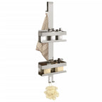 vidaXL Hanging Shower Caddy Shelf Storage Bathroom Brushed 304 Stainless Steel-0