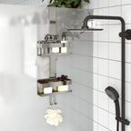 vidaXL Hanging Shower Caddy Shelf Storage Bathroom Brushed 304 Stainless Steel-5