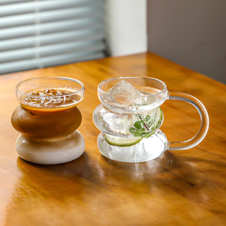 Luxury Round Glass Coffee Cups – Elegant Modern Design with or without Handle