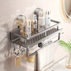 Rustproof Wall Mount Shower Caddy with Suction Cups-3
