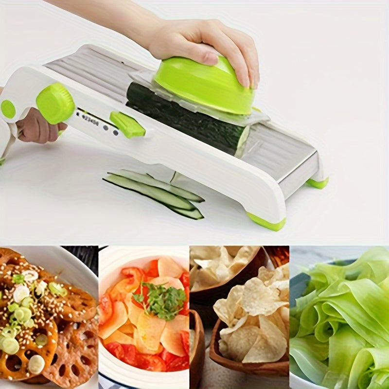 Premium Adjustable Stainless Steel Manual Kitchen Slicer – Precision Fruit, Vegetable & Meat Cutter