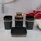 4-Piece Modern Bathroom Accessories Set – Durable Polypropylene Organizer Kit for a Stylish Bathroom