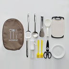 Camping Cookware Kit with Storage Bag (11pcs)-1