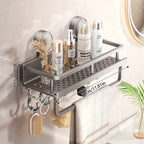 Rustproof Wall Mount Shower Caddy with Suction Cups-4