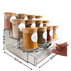 Acrylic Spice Rack with Drawer & 12 Bamboo Jars – Modern Kitchen Organizer (200ml Each)