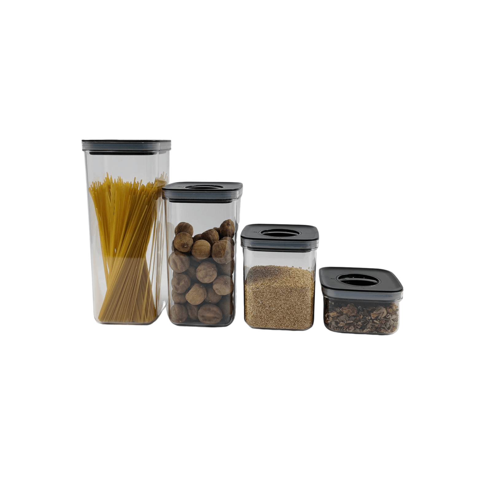 Black Airtight Pantry Containers (2 & 4Pack) – 2800ml | Stackable Food Storage