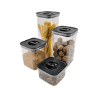 Black Airtight Pantry Containers (2 & 4Pack) – 2800ml | Stackable Food Storage