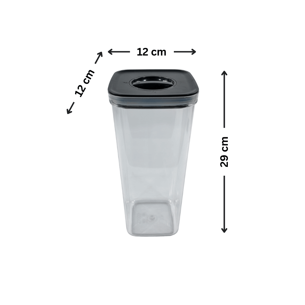 Black Airtight Pantry Containers (2 & 4Pack) – 2800ml | Stackable Food Storage