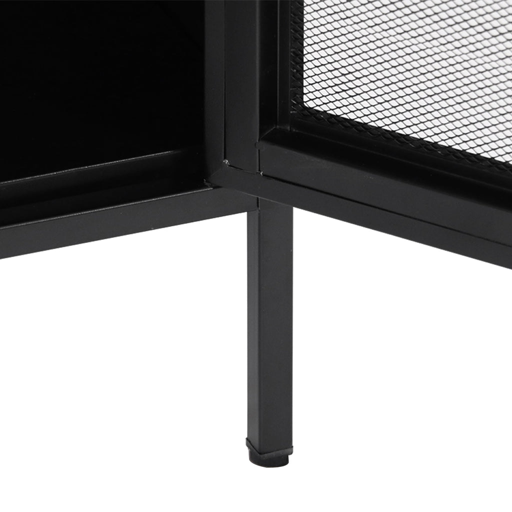 Levede Storage Cabinet Steel Kitchen Black-3