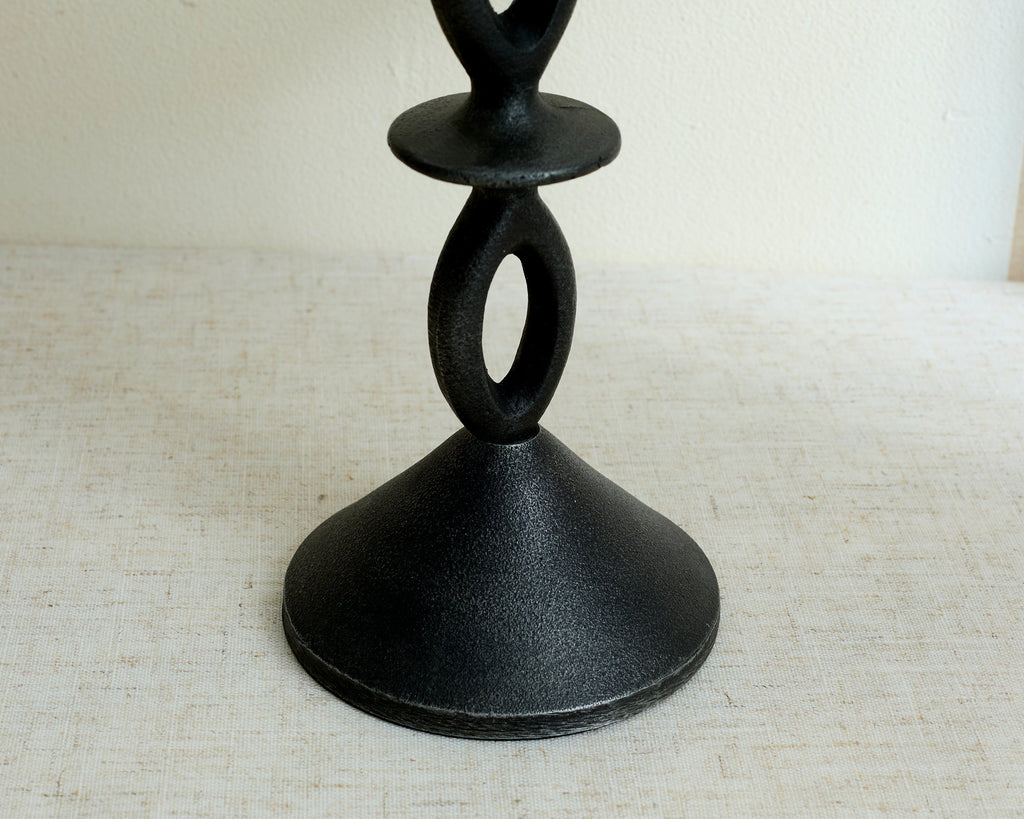 Cessna Black Candle Holder – Irregular Sculptural Aluminium Accent, Modern Home Décor