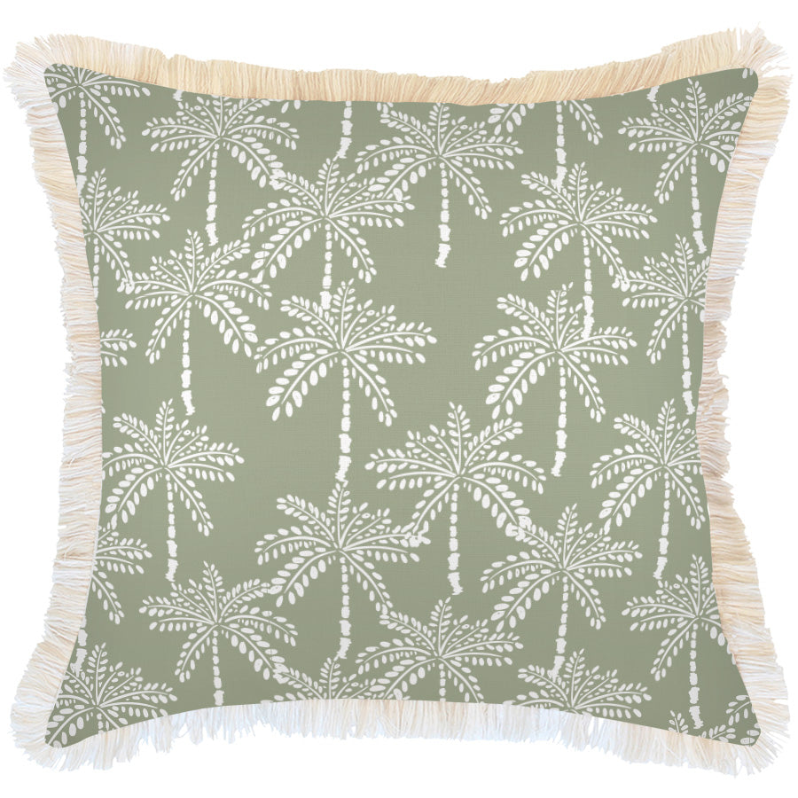 Luxury Fringed Tropical Cushion Cover - 60x60cm Soft Water-Resistant Decorative Pillow