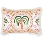Boracay White Tropical Cushion Cover – 35x50cm Luxury Fringed Pillow for Home Décor