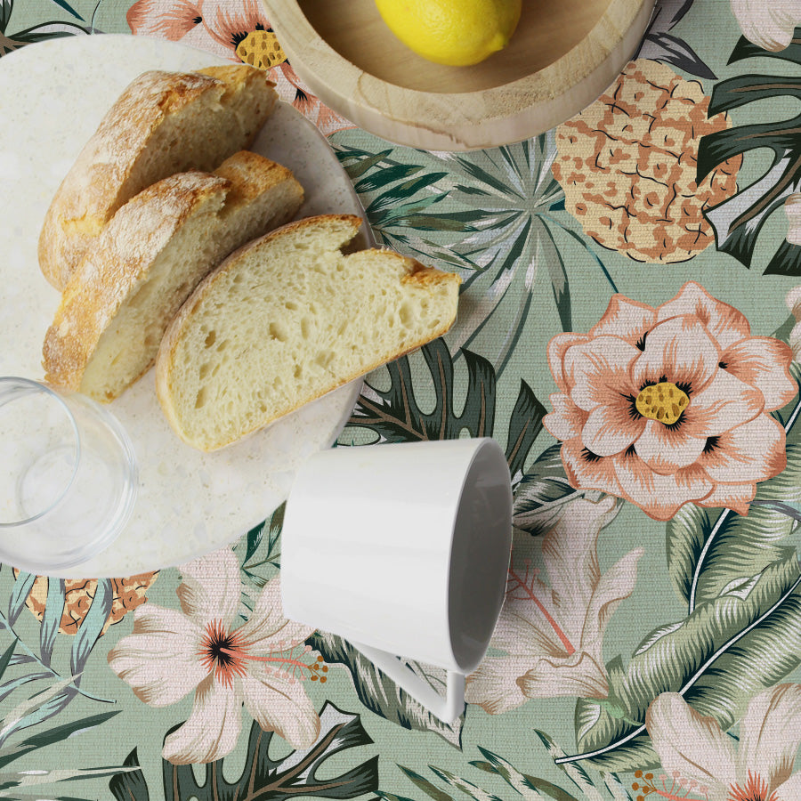 Water-Repellent Tablecloth & Picnic Mat with Tassel Trim – 250x142cm Poly Linen Look