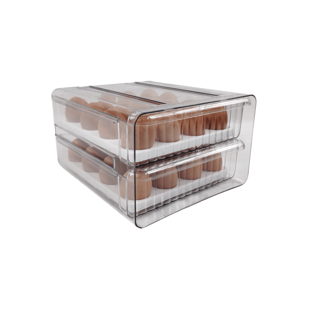 Two-Level Egg Organiser Drawer – Secure & Efficient Fridge Storage-3