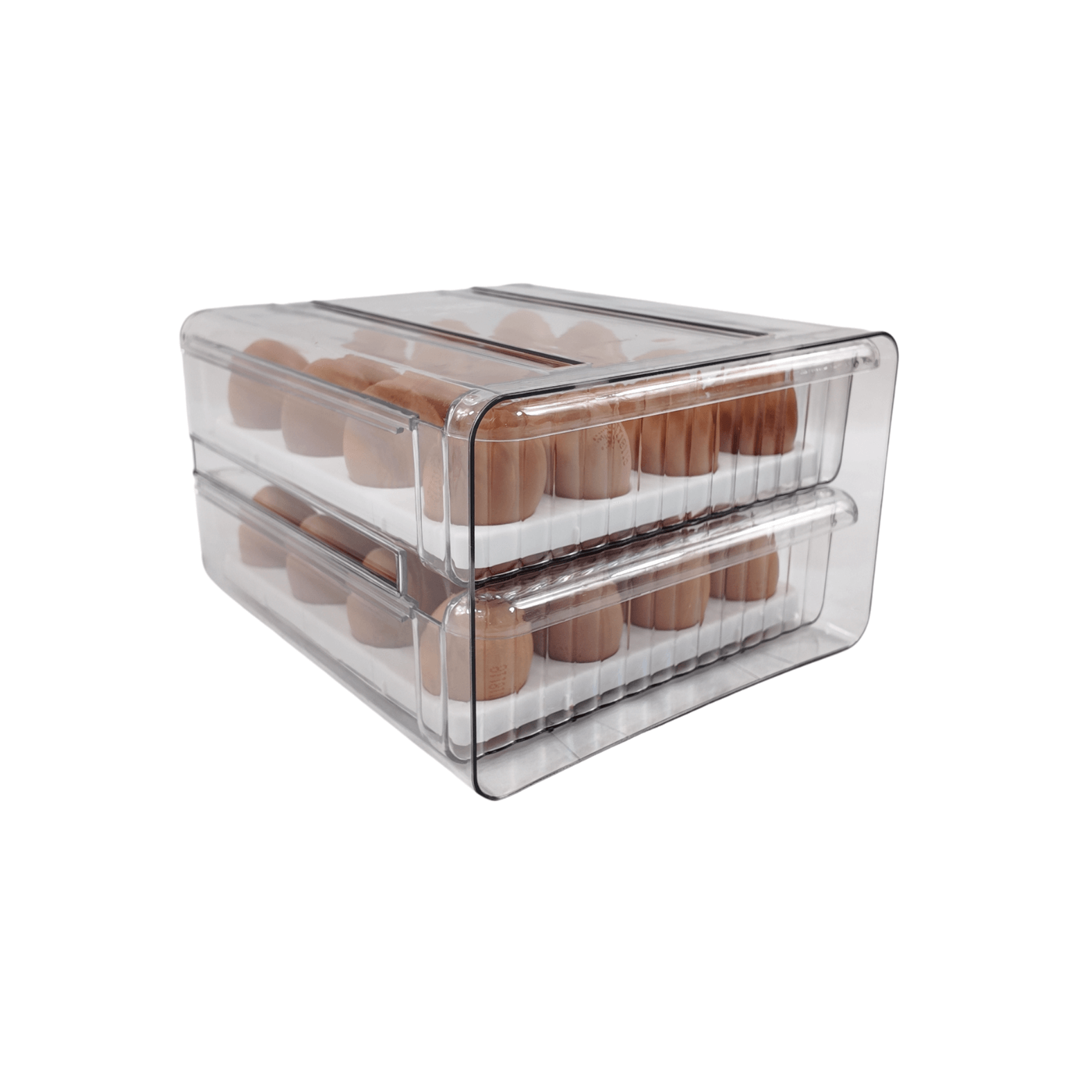 Two-Level Egg Organiser Drawer – Secure & Efficient Fridge Storage-3