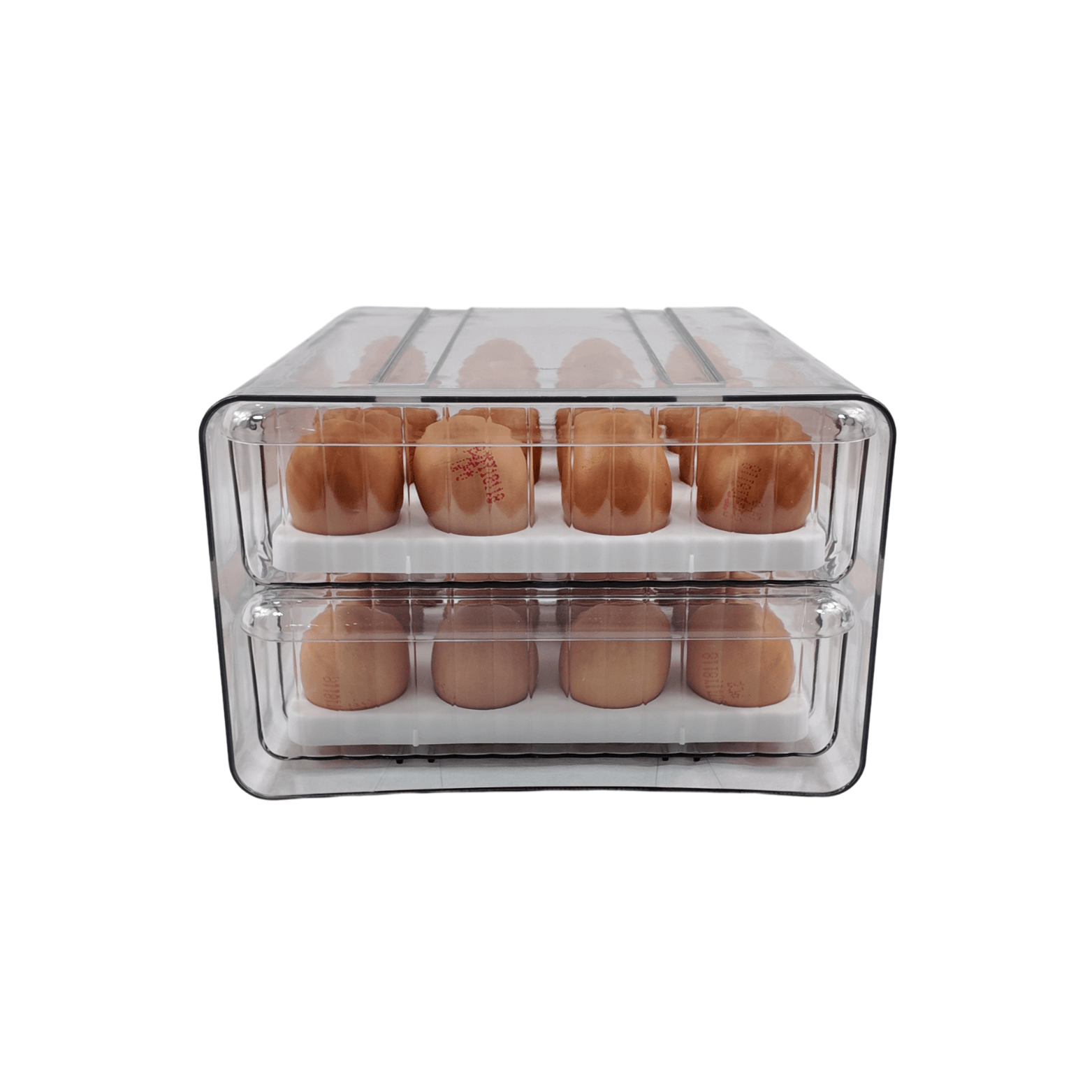 Two-Level Egg Organiser Drawer – Secure & Efficient Fridge Storage-1
