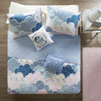 Kids Unicorn Clouds Quilt Coverlet Bedspread Set – Double/Queen Size