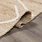 Handwoven Jute & Wool Rug – Bohemian Transitional Style, Cream & Tan