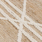 Handwoven Jute & Wool Rug – Bohemian Transitional Style, Cream & Tan