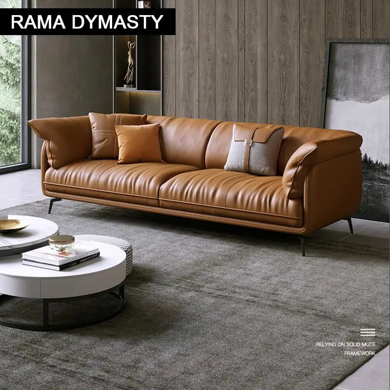 Luxe Leather Statement Sofa – Timeless Elegance and comfort in Every Detail