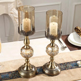 Luxury European Crystal & Metal Candle Holders – Vintage Elegant Design