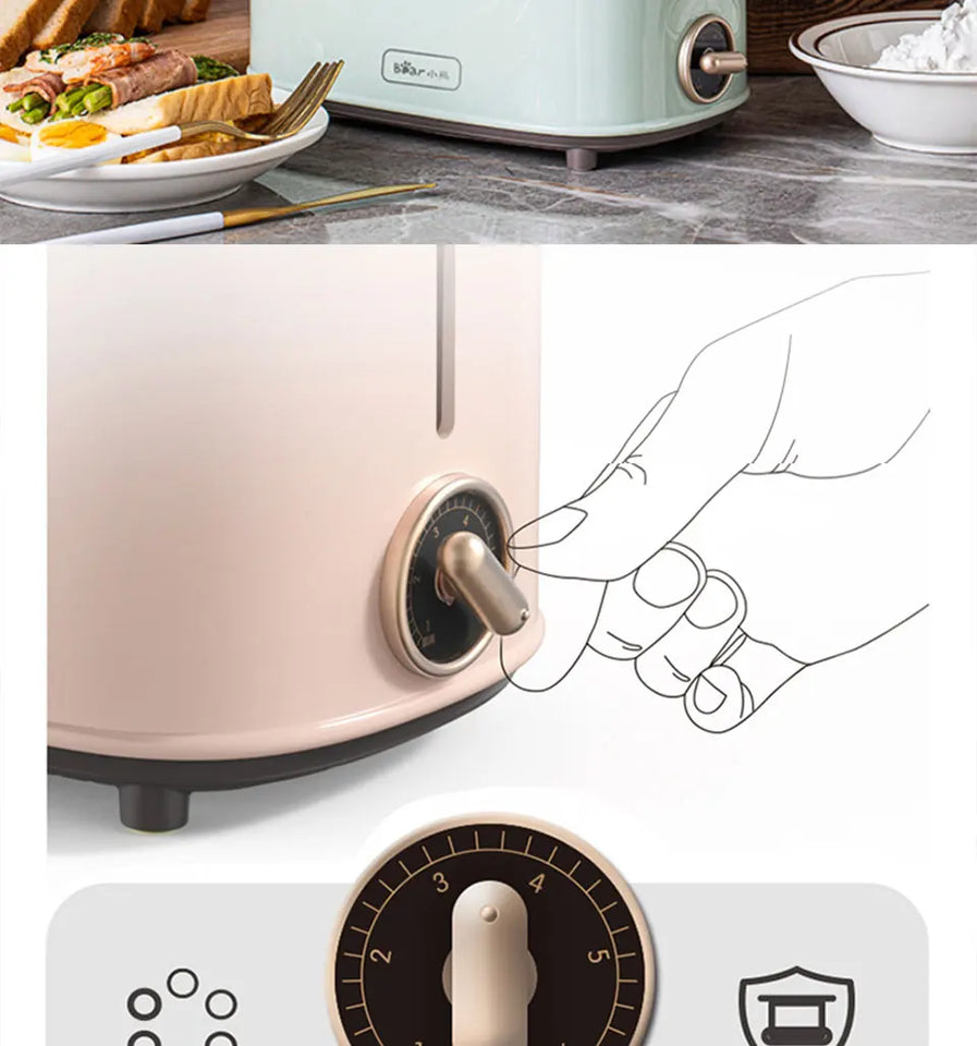 6-Level Toaster – Double-Sided Baking with Dust Cover, 220V