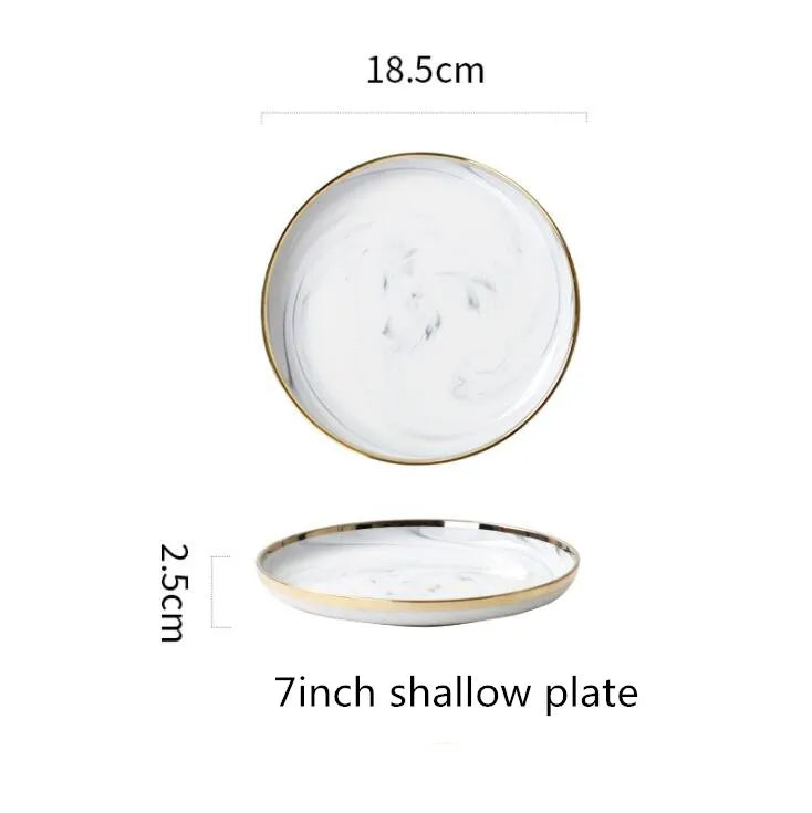 Luxury Blue & White Dinnerware Sets with Double-Sided Gilt Rims – Timeless Elegance