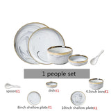 Luxury Blue & White Dinnerware Sets with Double-Sided Gilt Rims – Timeless Elegance