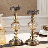 Luxury European Crystal & Metal Candle Holders – Vintage Elegant Design