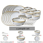 Luxury Blue & White Dinnerware Sets with Double-Sided Gilt Rims – Timeless Elegance WHIMSICAL HOME OF CREATIONS