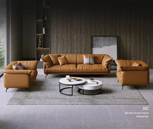 Luxe Leather Statement Sofa – Timeless Elegance and comfort in Every Detail