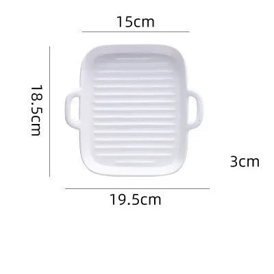 Nordic Rectangular Ceramic Baking Dish – Health-Conscious Elegance WHIMSICAL HOME OF CREATIONS