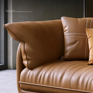 Luxe Leather Statement Sofa – Timeless Elegance and comfort in Every Detail