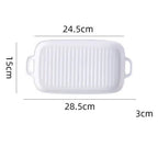 Nordic Rectangular Ceramic Baking Dish – Health-Conscious Elegance WHIMSICAL HOME OF CREATIONS