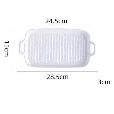 Nordic Rectangular Ceramic Baking Dish – Health-Conscious Elegance WHIMSICAL HOME OF CREATIONS